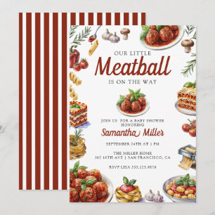 Invitation Cuisine italienne   Baby shower aquarelle