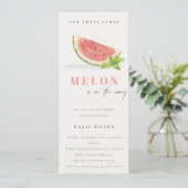 Invitation Cuisine Notre Petit Melon Aquarelle Baby shower ro (Debout devant)
