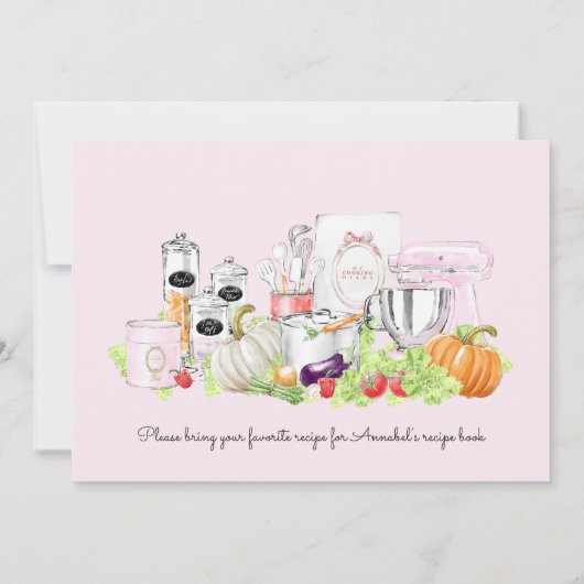 Invitation Cuisine nuptiale rétro douche (Dos)