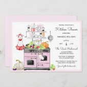 Invitation Cuisine nuptiale rétro douche (Devant / Derrière)