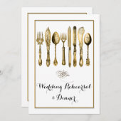 Invitation Cuisine ornée d'or Vintage (Devant / Derrière)