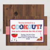 Invitation Cuisine patriotique rouge, blanc et bleu (Devant / Derrière)