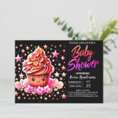Invitation Cuisine Petit Baby shower de filles muffin (Debout devant)