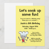 Invitation Cuisine pour enfants modèle d'invitation à la fête (Devant / Derrière)