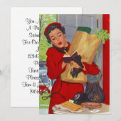 Invitation Cuisine Stock de la Retro Grocery (Devant / Derrière)