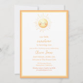 Invitation Cuisine Sunshine Orange et Boho Jaune 1er annivers (Devant)