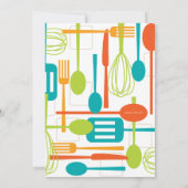 Invitation Cuisine Ustensiles Stock la Fête de l'mariée de cu (Dos)