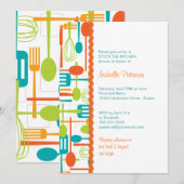 Invitation Cuisine Ustensiles Stock la Fête de l'mariée de cu (Devant / Derrière)