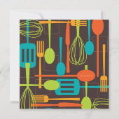 Invitation Cuisine Ustensiles Stock la Fête de l'mariée de cu (Dos)