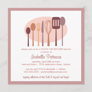 Invitation Cuisine Ustensiles Stock la Fête de l'mariée de cu