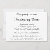 Invitation Cuisine vintage Thanksgiving Dîner dans la cuisine (Dos)