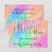 Invitation Cuisinier de fête Cuisine Ustensiles de restaurant (Devant / Derrière)