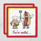 Invitation Cuisinière de fromages et de chiens chauds (Devant / Derrière)