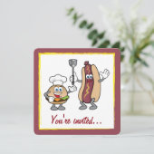 Invitation Cuisinière de fromages et de chiens chauds (Debout devant)