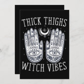Invitation Cuisses Épaisses de Halloween Vibes Sorcière (Devant / Derrière)