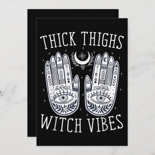 Invitation Cuisses Épaisses de Halloween Vibes Sorcière (Devant / Derrière)