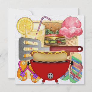 Invitation Cuisson barbecue - 4 juillet