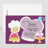 Invitation Cuisson * choisir la couleur arrière - plan (Devant / Derrière)