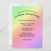 Invitation Cuisson Clambake Arc-en-ciel Clam Motif Cookies (Dos)