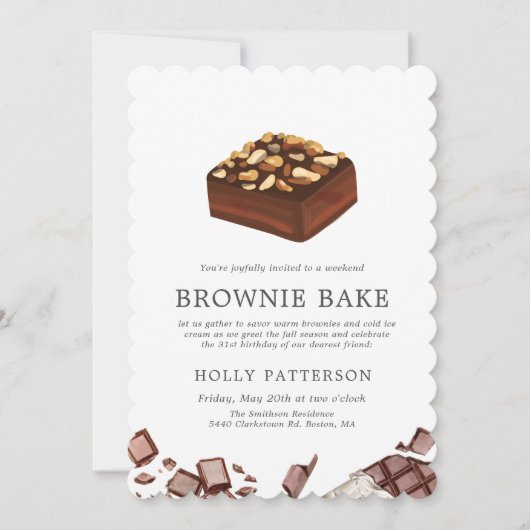 Invitation Cuisson de Brownie | Petite réunion de week-end (Devant)