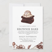 Invitation Cuisson de Brownie | Petite réunion sur le thème d (Devant)