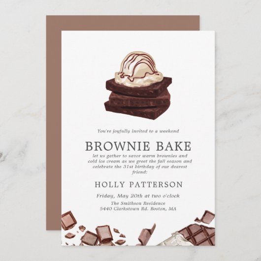 Invitation Cuisson de brownies | Petite réunion sur le thème (Devant / Derrière)