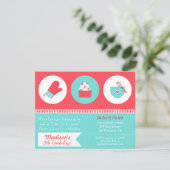 Invitation Cuisson de Cupcakes Modernes Fête d'Anniversaire (Debout devant)