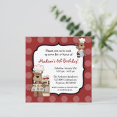 Invitation Cuisson de la partie d'anniversaire de enfant (Debout devant)