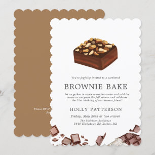 Invitation Cuit au four de brownies Petite réunion de week-