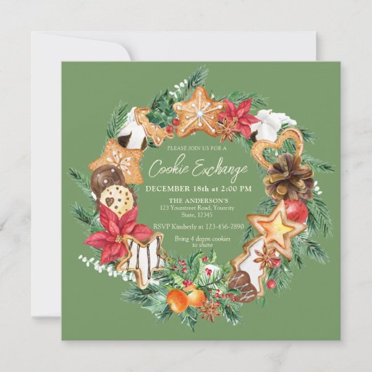 Invitation Cuit avec amour Pain d'épices Échange de biscuits (Devant)