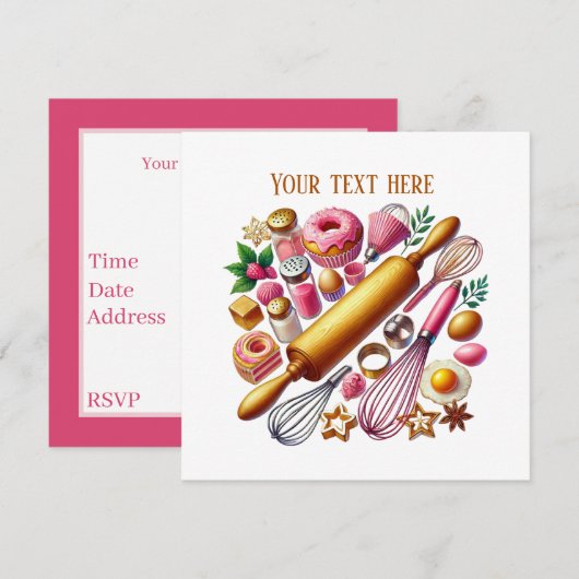Invitation Cuite pâtisserie mixte (Devant / Derrière)