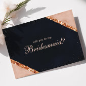 Invitation Cuivre Blush Rose Navy Serez-Vous Ma Femme D'Accue