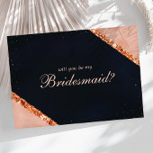 Invitation Cuivre Blush Rose Navy Serez-Vous Ma Femme D'Accue