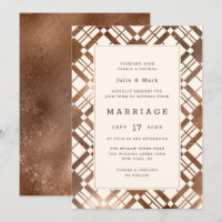 Cuivre Bronze Automne Russe Plaid Barne Mariage