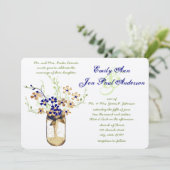 Invitation Cuivre de marine et fleurs sauvages de mason vert  (Debout devant)