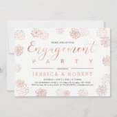 Invitation Cuivre et gris | Parti d'engagement moderne simple (Devant)