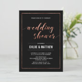 Invitation Cuivre et noir | Wedding shower moderne simple (Debout devant)