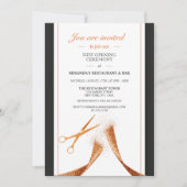 Invitation Cuivre Ribbon Restaurant nouvelle ouverture (Devant)