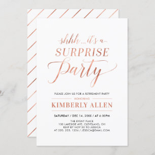 Invitation Cuivre   Simple moderne Surprise Retirement Party