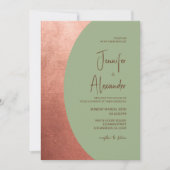 Invitation Cuivre Terracotta & Sage Vert minimaliste Mariage (Devant)