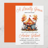 Invitation Cultivé localement, le Baby shower des fermiers d' (Devant / Derrière)