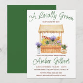 Invitation Cultivé localement, le Baby shower des fleurs des (Devant / Derrière)
