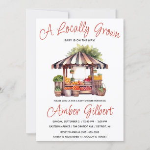Invitation Cultivé localement, le Baby shower du marché agric