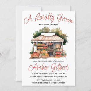 Invitation Cultivé localement, le Baby shower du marché agric