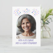 Invitation Cumpleaños de 65 Años Fiesta Con Foto (Debout devant)