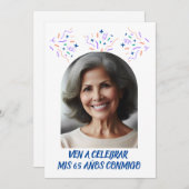 Invitation Cumpleaños de 65 Años Fiesta Con Foto (Devant / Derrière)