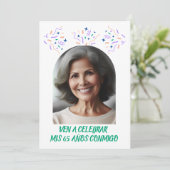 Invitation Cumpleaños de 65 Años Fiesta Con Foto (Debout devant)
