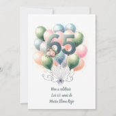 Invitation Cumpleaños de 65 Años Globos Con Foto (Devant)