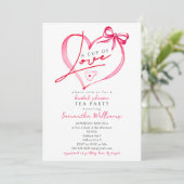 Invitation Cup of Love Unique Script Tea Coffee Bridal Shower (Debout devant)