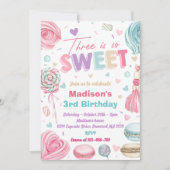 Invitation Cupcake 3e fête d'anniversaire Trois fois est si d (Devant)